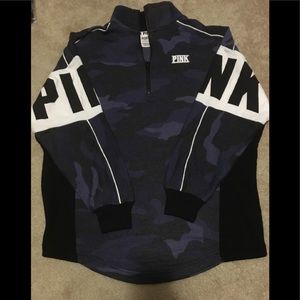Victoria’s Secret PINK blue camo half zip tunic S